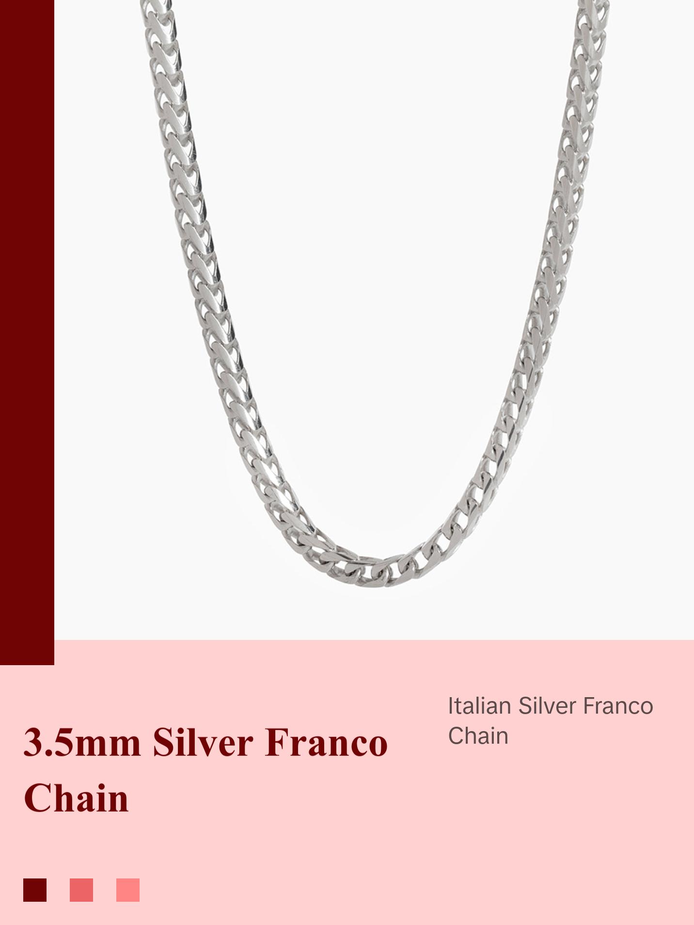 3.5mm Silver Franco Chain