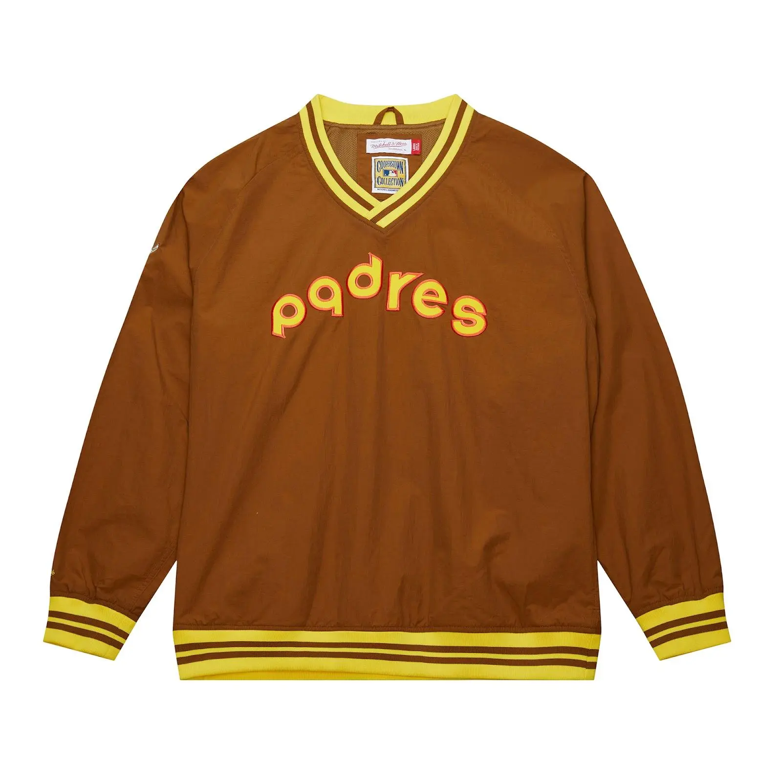 San Diego Padres Brown Cooperstown Vintage Pullover - Style JK9272 MLB Throwback Outerwear Fan Gear Mitchell & Ness