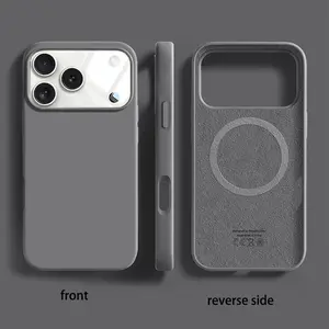 Luxury ultra-thin liquid silicone magnetic MagSafe wireless charging, skin friendly touch, soft edge wrapping, frosted soft shell phone case, bare phone suitable for Apple iPhone 17 Pro max/16/15/14/13 Pro Max Plus compatible anti drop frosted phone case,