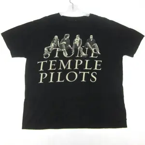 Stone Temple Pilots 2010 Tour Mens T-Shirt (XL) Black Cotton "STP" Grunge Rock