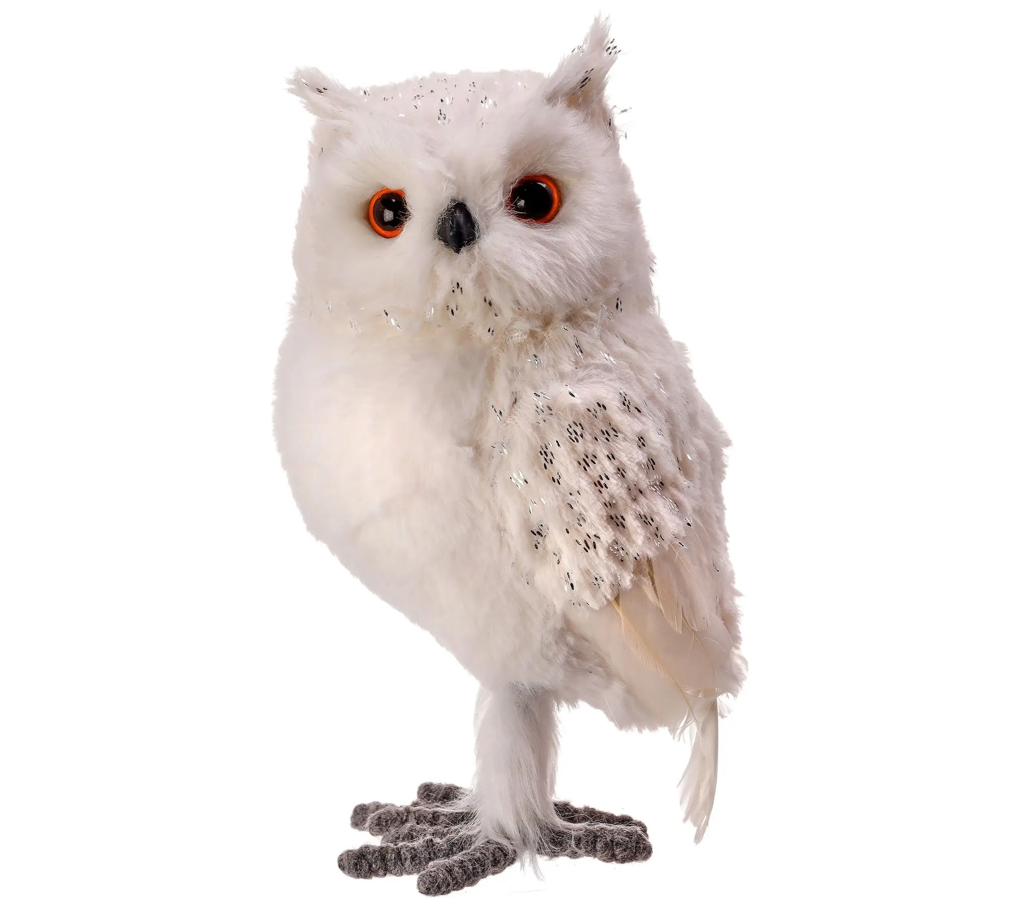 11" Faux Fur Feather Snow Owl by Valerie 11" Faux Fur Feather Snow Owl by Valerie