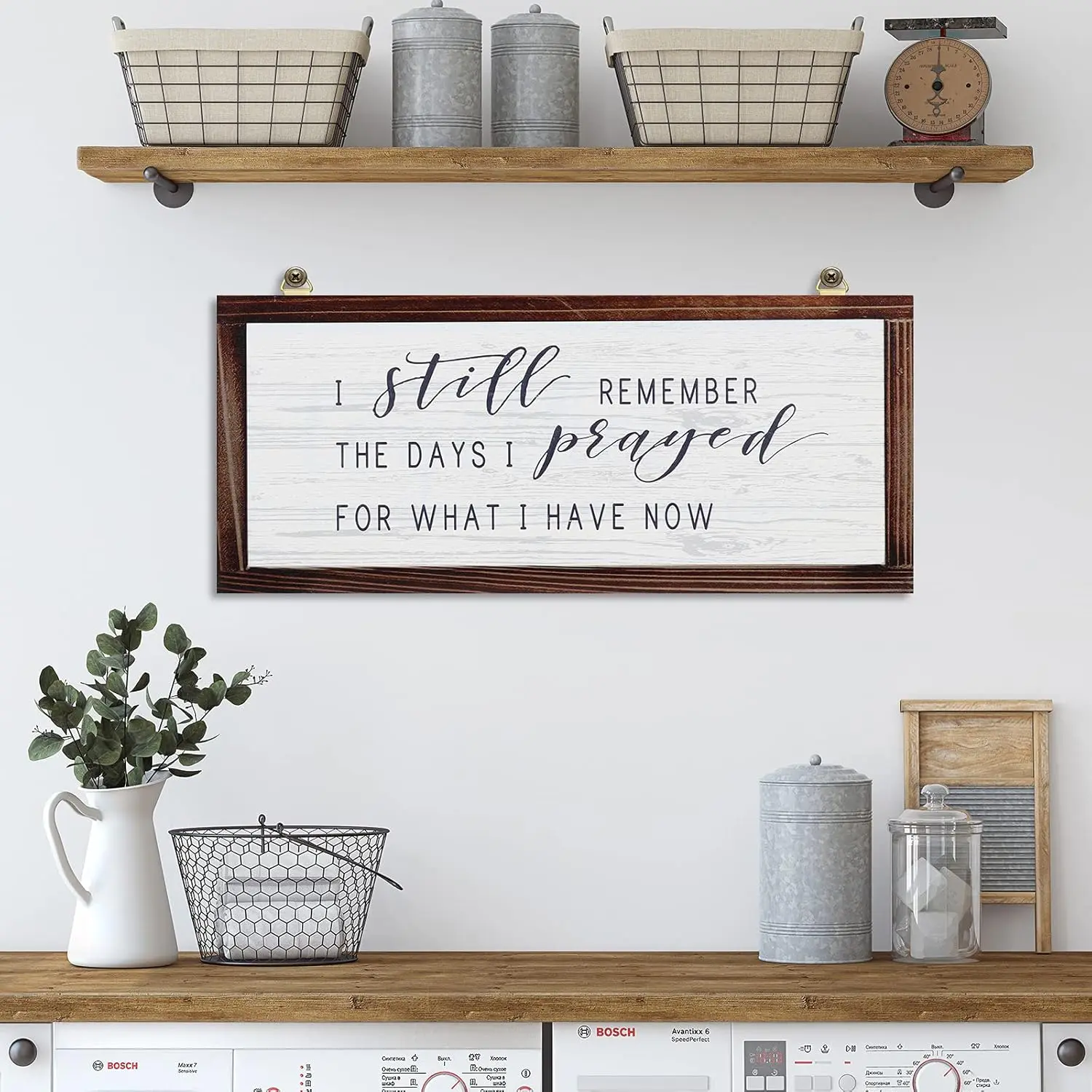 I Still Remember the Days I Prayed for What I Have Now Rustic Hanging Wood Wall Sign Retro Vintage Home Decor Wooden Farmhouse Plaque for Garden Home Farmhouse(White Background