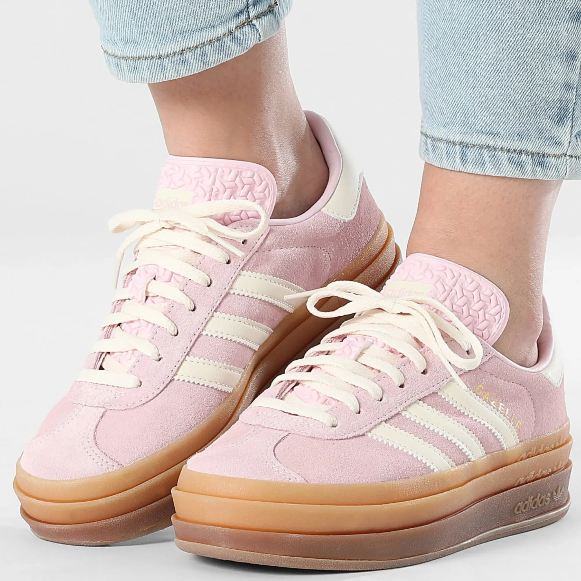 Adidas Gazelle Bold Light Pink White Women's Sneaker JQ7777 - Authentic New Casual Fashion Shoes