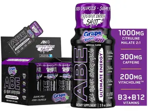 All Black Everything Energy Shots | 12 Pack | 300mg Caffeine | Grape Soda | Zero Sugar | Energy +Â Focus Supplement | Nootropic Blend for Gym or Work