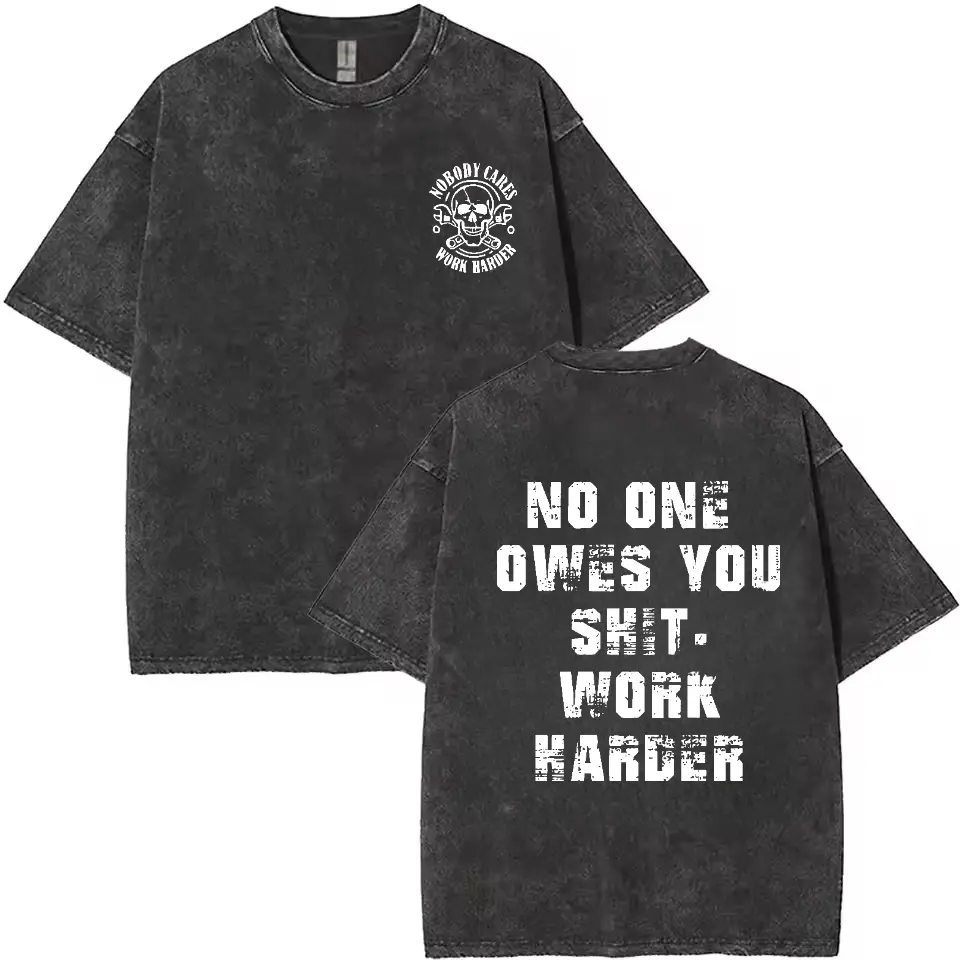 washed T-shirt-black