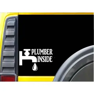 Plumber Inside K289 8 inch decal plumbing window sticker