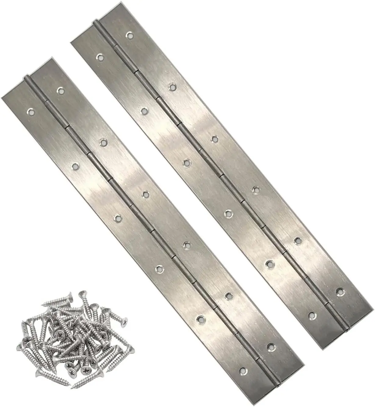 12-Inch 2-Pack Silver Heavy Duty Stainless Steel Piano Hinge, Long Hinge