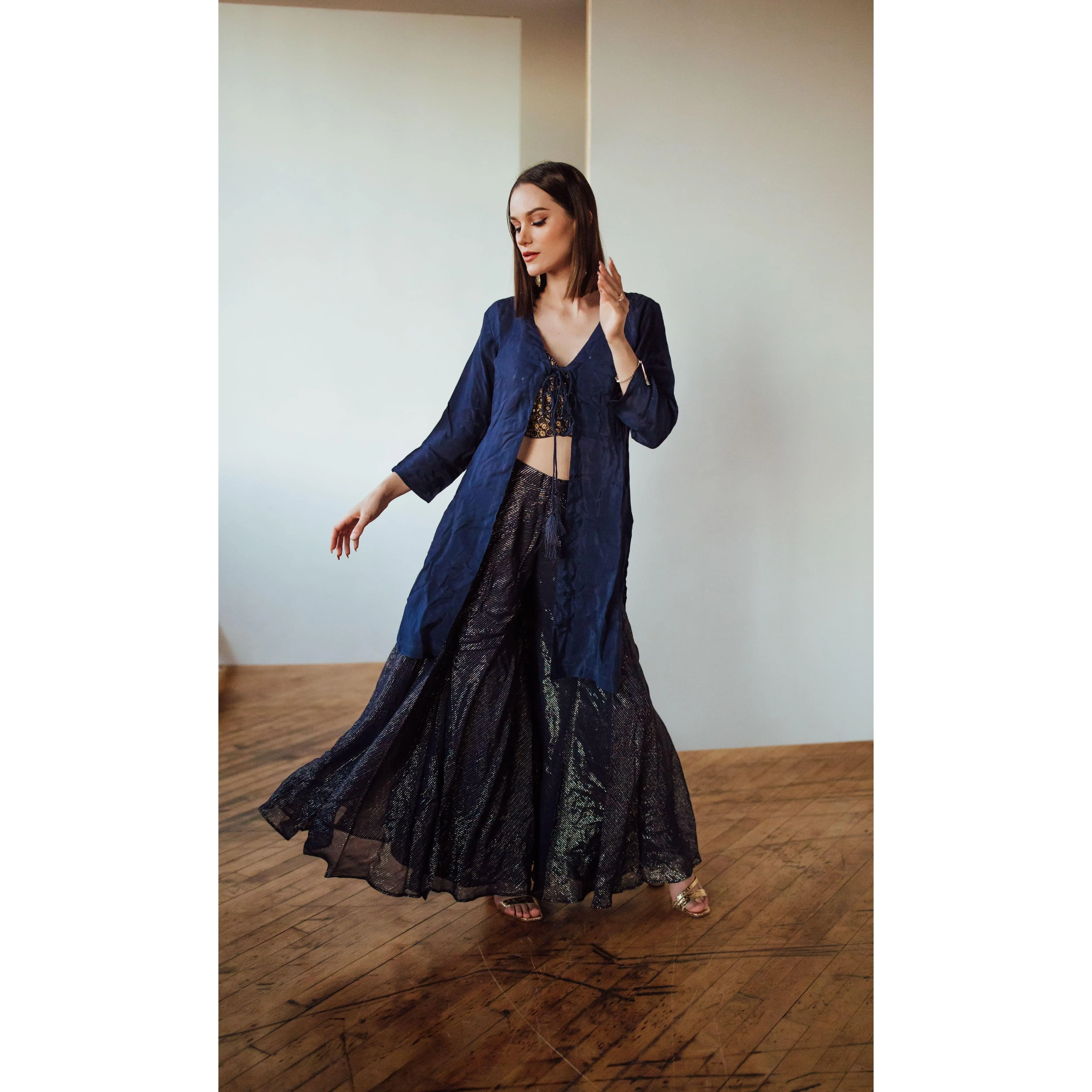 Azura Navy Palazzo Suit