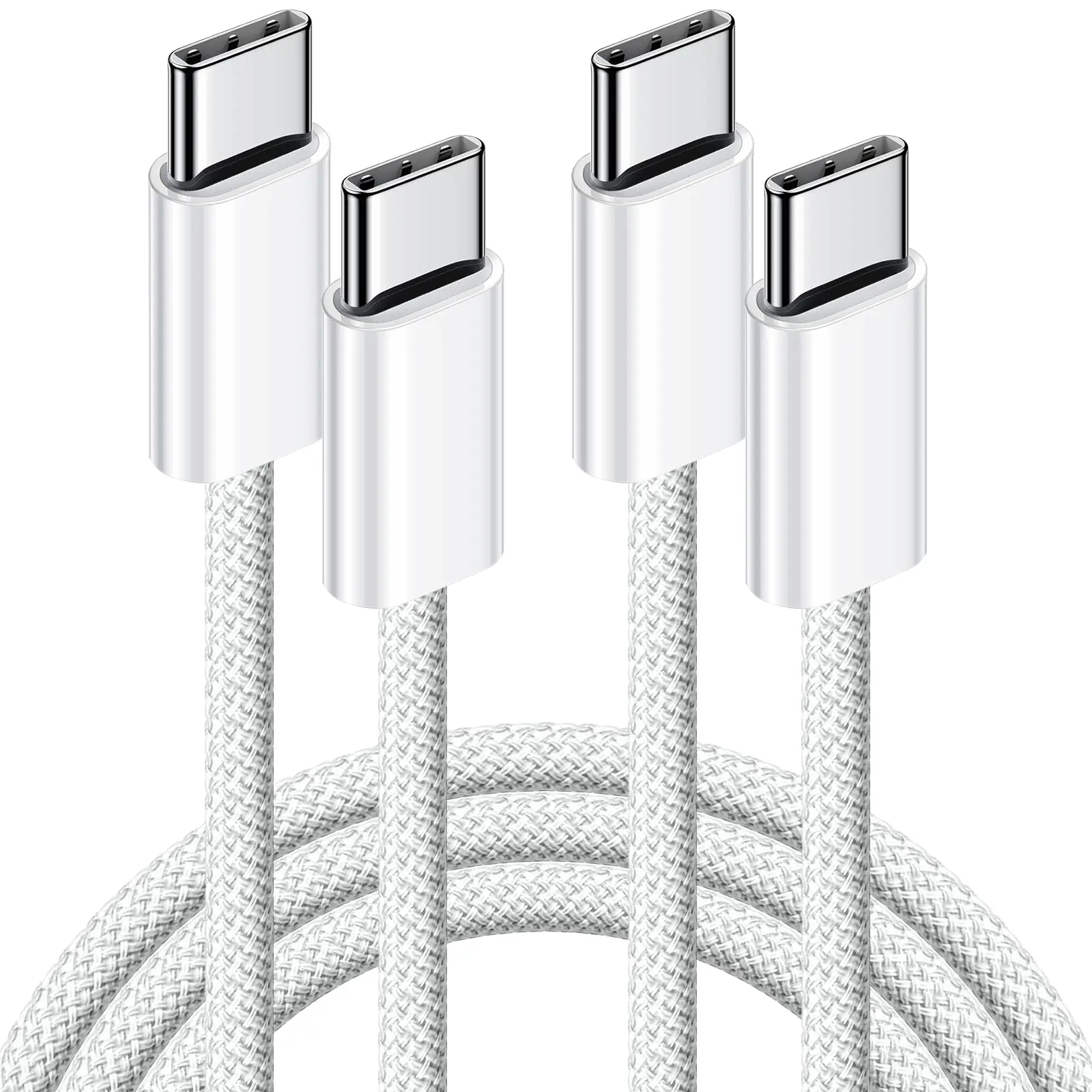 APFEN USB C to USB C Cable 2-Pack 10ft, 60W Certified High Power 60W Output Durable Nylon Braided Fast Charger Cord for iPhone, Mobile Devices, iPad Pro, 24/7 Customer Service, Charging Cables, Type C Portable