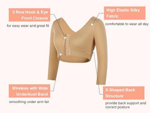 FeelinGirl Arm Shaper for Women Post Surgery Arm Lipo Compression Sleeves Slimming Arm Front Closure Shapewear Bras Women TikTokShopBlackFriday