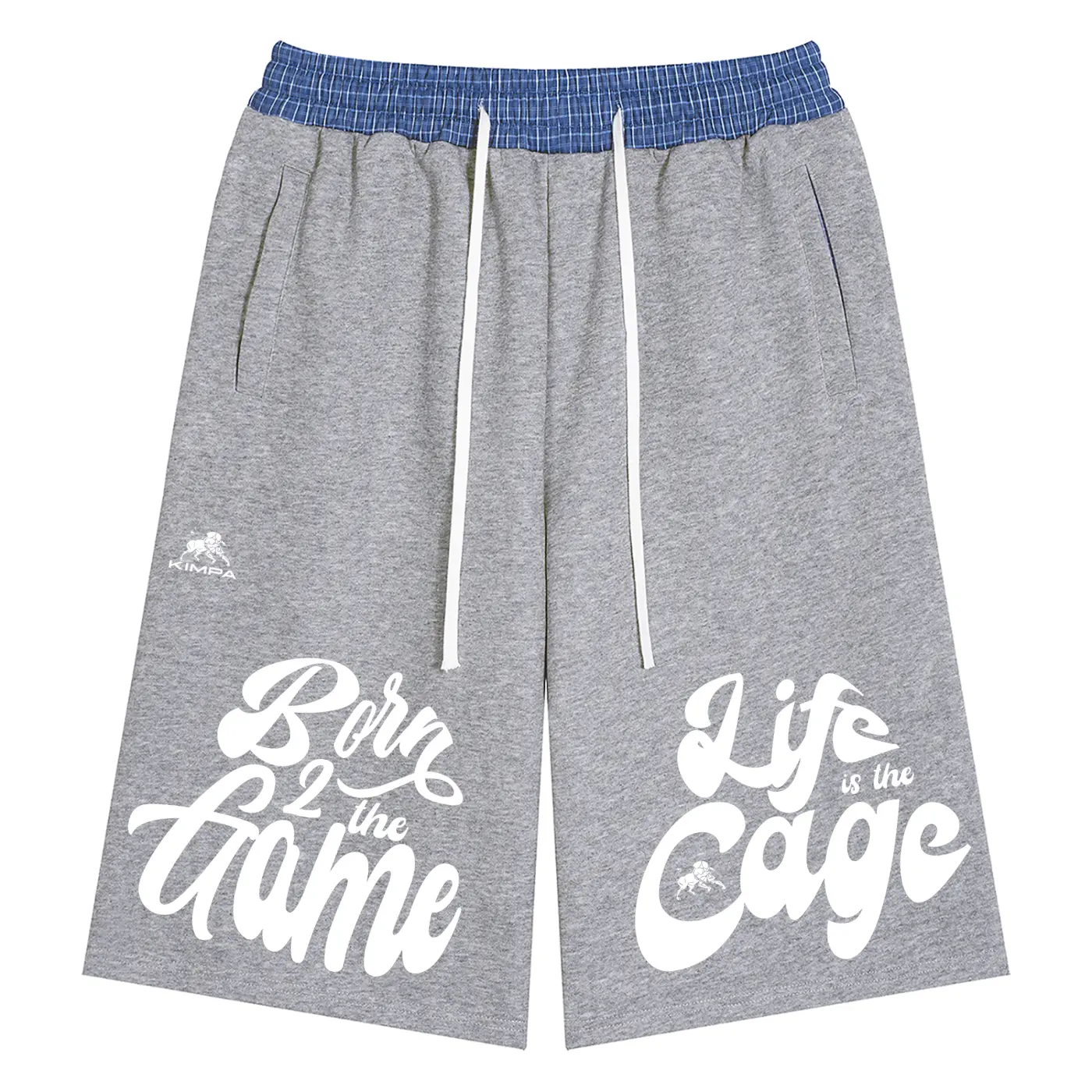 Unisex Plaid Waistband Shorts