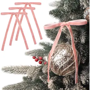 Christmas Tree Bows 24 count Dusty   Wreath Ribbon Bows for Door Garland  Decor - 5 x 7 Inch, 3/8 Inch Wide