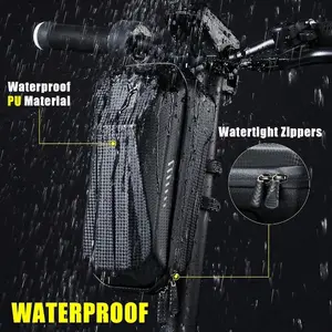 Portable Electric Scooter Bag, Quick Release Scooter Storage Bag with 2L Large Capacity, Waterproof Front Handlebar Bag for Carrying Phone, Wallet, Tools