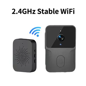 Mini 2.4g WiFi Doorbell with Camera, Smart Home Security Camera, Two-Way Voice, Remote Viewing, Night Vision, Rechargeable Battery