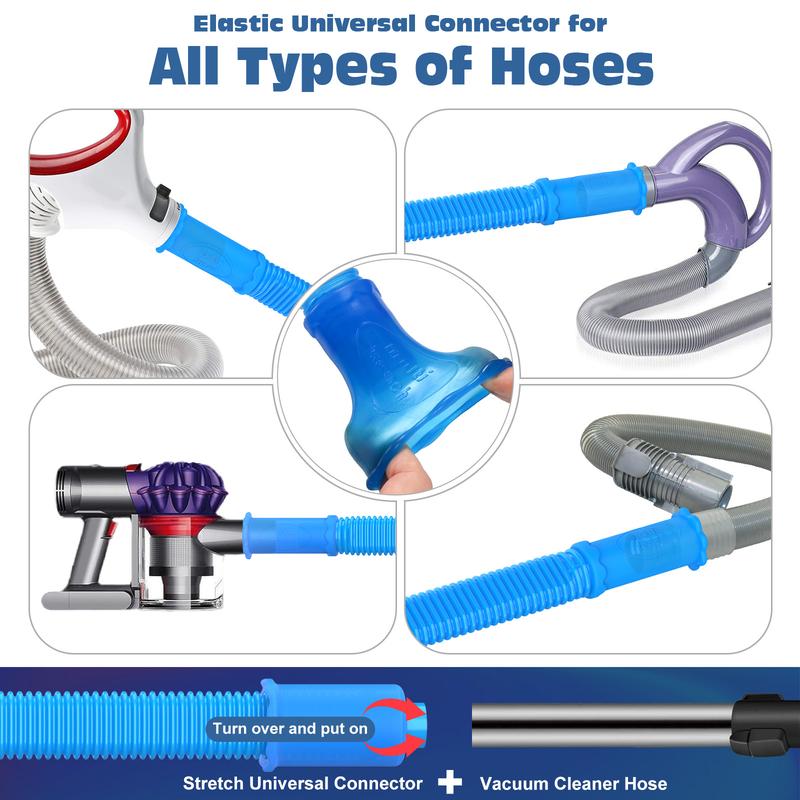 2 Pieces Dryer Vent Cleaner Kit Compatible with All Vacuum Cleaner, Dryer Lint Brush and Vacuum Hose Attachment with Stretch Universal Connector, Quickly Lint Remover