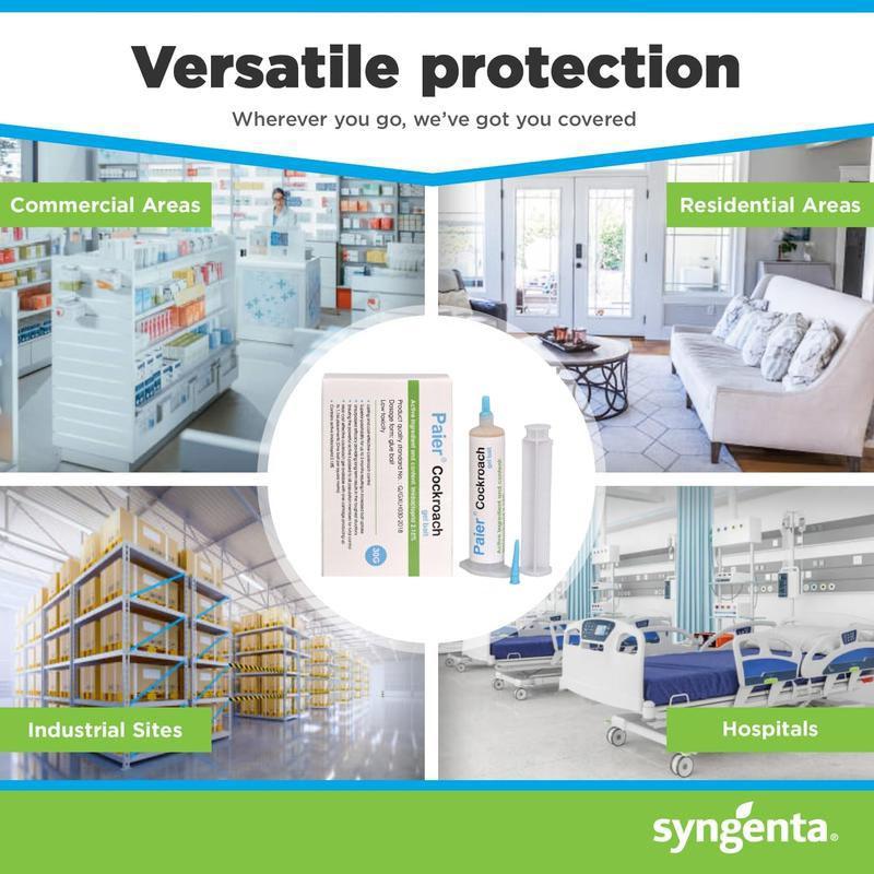 Paier Indoor Cockroach Killer 4-Pack 30g per Tube with 1 Dropper & 2 Nozzles for German Cockroach Control Indoor & Outdoor Use