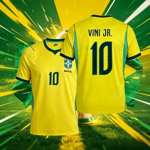 2026 Brazil National Home 10#Neymar 11#Raphinha 10#VINI and Away 10#Neymar 11#Raphinha  Short Sleeve Soccer Jersey Fans Version Breathable