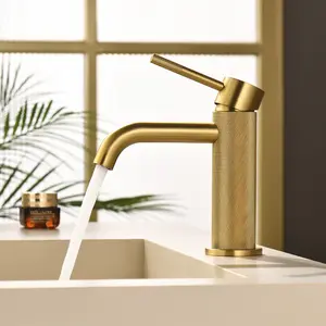 Deck-Mounted 1 Lever Lavatory Faucet Brass Bathroom Vanity Faucet with Pop Up Sink Drain Stopper in Matte Black, Chorme, Brushed Nickel, Brushed Gold