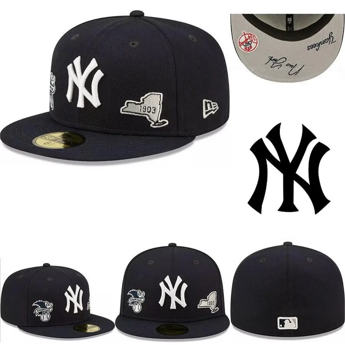 Men's New Era Black New York Yankees Identity 59FIFTY Fitted Hat Collector’s Limited Edition 2026 Urban Streetwear Gorra premium, moda urbana para hombres y mujeres