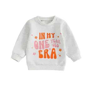 First Birthday Baby Girl Outfit in My One Year Old Era Sweatshirt Fall Long Sleeve Shirt 1St Birthday Girl Clothes