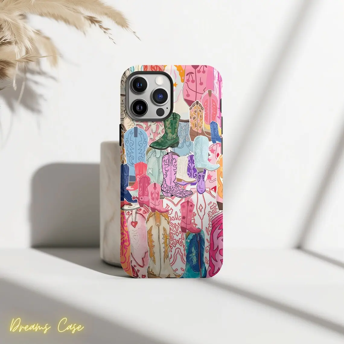 Girly Coquette Cowgirl Collage Phone Case, Disco Cowgirl, Cowgirl Boots Case Iphone  17 Pro Max Plus Air/16 15 14 13 12 11 Pro Max Plus Person Accessories Protection Personalized