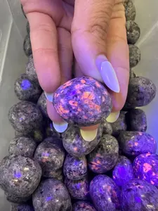 Yooperlite Tumbled Stone - Tumbled Yooperlite - Yooperlite Tumbles - Polished Yooperlite Crystal w/ UV Reactive Sodalite - Rare!