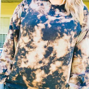 Acid Wash Bleached Sweatshirt Unisex Sweaters