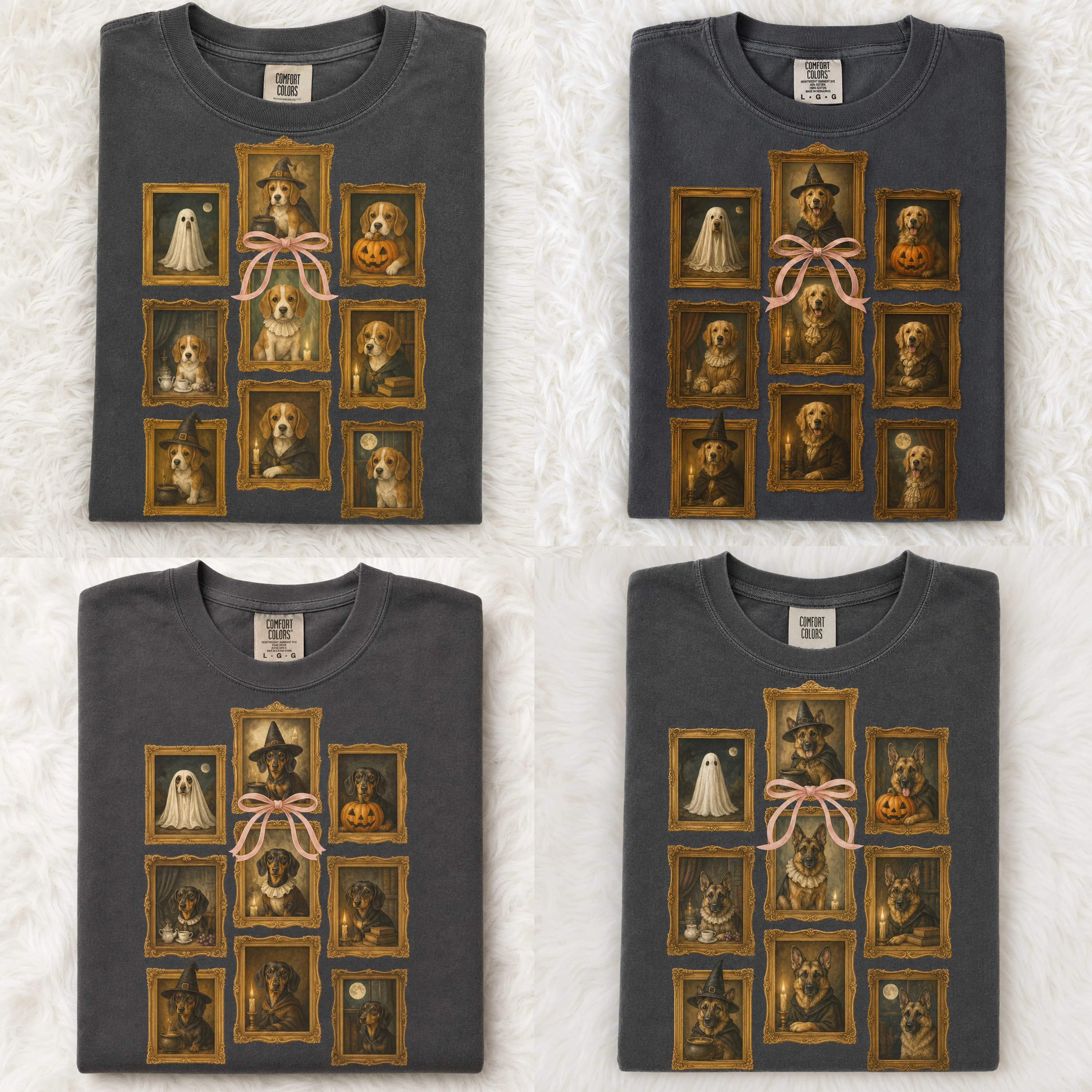 Comfort Colors 30+ Dog Breeds Ghost Picture Frames Halloween Pepper Shirt, Funny Dog Mom Tee, Vintage Halloween Shirt, Retro Spooky Season Gift, Dachshund Golden Retriever Pitbull Vintage Dog Shirt, Spooky Dog Shirt, Dog Mom and Dog Lover Gift