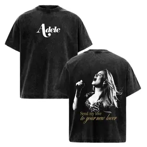 Adele – Send My Love Vintage Washed T-Shirt, Pop Soul Music Graphic Tee, Live Performance Aesthetic Oversized Heavyweight Cotton Streetwear