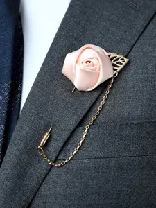 Men's Cloth Rose Flower Lapel Pin Brooch, Blue Floral Lapel Pin, Handmade Suit Pin, Wedding Lapel Pin, Fashion Accessory