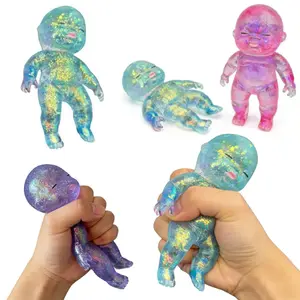 Curiosities Sugar Swaps Jumbo Baby Squishie, Large Sparkly Squishy Toys, Stress Relief Sensory Fidget Toys for Kids & Adults, for Squeezing, Stretching, Collecting & Trading