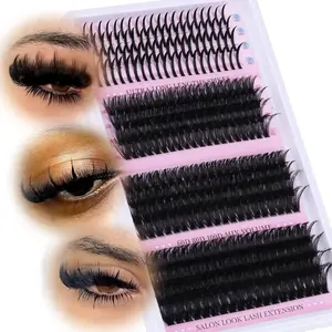 Lash Clusters with Spikes 60D80D100D Eyelash Clusters Volume Cluster Eyelash Extensions Mega Style Lash Extension DIY Individual Lashes Strip Mink Spiky Thick Cluster Lashes