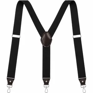 Adjustable Elastic Suspenders for Men and Women, Y-Back Heavy Duty Suspenders with Hook Clips for Work Pants, Jeans and Everyday Wear