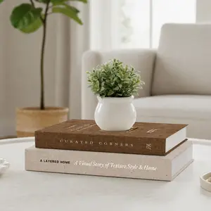 2pcs Living Room Decorative Books, Artificial Stackable Fake Books, Home Decoration, Hotel Lobby Décor, Coffee Table Decor, Photo Props