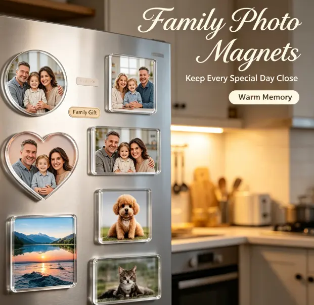 DIY Acrylic Photo Fridge Magnet Making Kit Equipped With Self Adhesive Soft Magnet, For Refrigerator Or Metal Surface Decor, Handcraft Material Set, Simple To Assemble For Personalized Photo Decoration