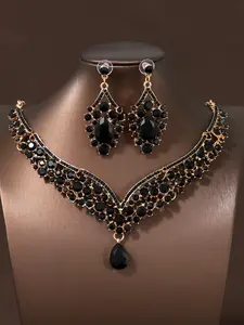 Bridal Wedding Jewelry Set For Women, Including Necklace, Earrings And Other Delicate Accessories For Wedding Or Party Royal Halloween