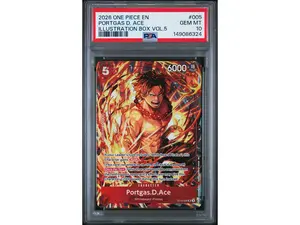 2026 One Piece Promo Illustration Box Volume 5 Portgas D. Ace #005 PSA 10