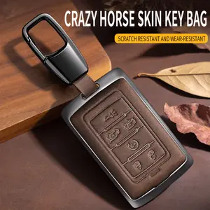 Genuine Leather Smart Key Fob Case - Jeep Compatible: Wagoneer, Grand Wagoneer, Grand Cherokee 2022-2025
