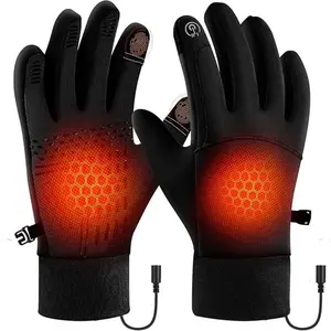 USB Heated Gloves, Rechargeable and Washable Warming Gloves with Adjustable Temperature Control for Winter Outdoor Activities and Cycling