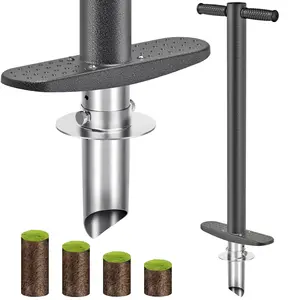 【Father's Day】2x6 Inch Turf Plug Cutter Manual Lawn Plug Tool Adjustable Tip Sod Cutter for Grass Repair Lawn Transplant Yard Garden Tool