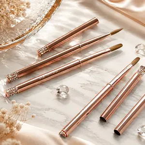 Professional Kolinsky & Mink Hair Nail Art Brushes, Cross-border Crystal Curling Nail Pen Manicure Drawing Tools