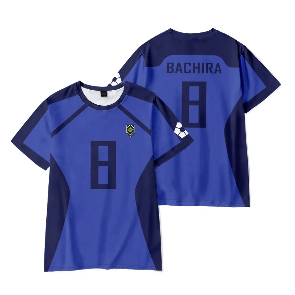 Men's summer T-shirt, Blue Lock anime printed top, casual sports set, lightweight and comfortable, suitable for everyday wear