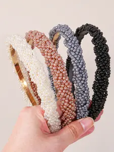 Elegant Imitation Pearl Hairbands Set, Girls' Fashion Headbands for Parties & Daily Wear, Versatile Accessory for Women