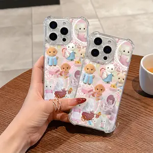 Adorable S-Sylvanian Families Phone Case Protector Compatible with for iphone 16, 15, 14, 13, 12, 11 Pro Max, X, XR, XS Max, 8, 7 Plus, Featuring a Transparent Soft Back for Drop Protection, Shockproof