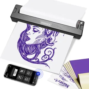 2026 Upgraded Portable Tattoo Stencil Printer Machine Thermal Wireless Bluetooth Printer for Tattoo Artists & Beginners with 3 Transfer and Thermal Papers Compatible with Phone & PC (T18)