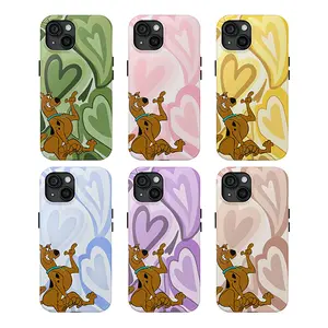Scooby-Doo Phone Case – Cute Colorful Heart Pattern Protective Phone Cover, Tough Phone Case for Iphone and Samsung, Gift, childhood, for kids, Gift for her, Gift for him,