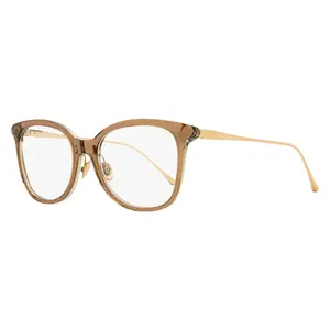 Maui Jim Rounded Square Eyeglasses MJO2221 28 Transparent Brown/Gold 52mm