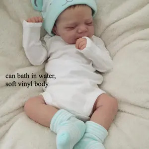 YYDOLL  48cm 19inch Full Body Soft Vinyl Reborn Baby Girl Doll with 3D-Paint Skin and Visible Veins Like Real Sleeping Bebe Newborn Bathe Toy for Children Birthday Gift