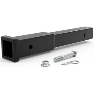 RETURE Trailer Hitch Extender for 2 inch Receiver, 12 inch Tow Extension Length 3500 Lbs GTW with 5/8" Bolt Flange Nut and Clip