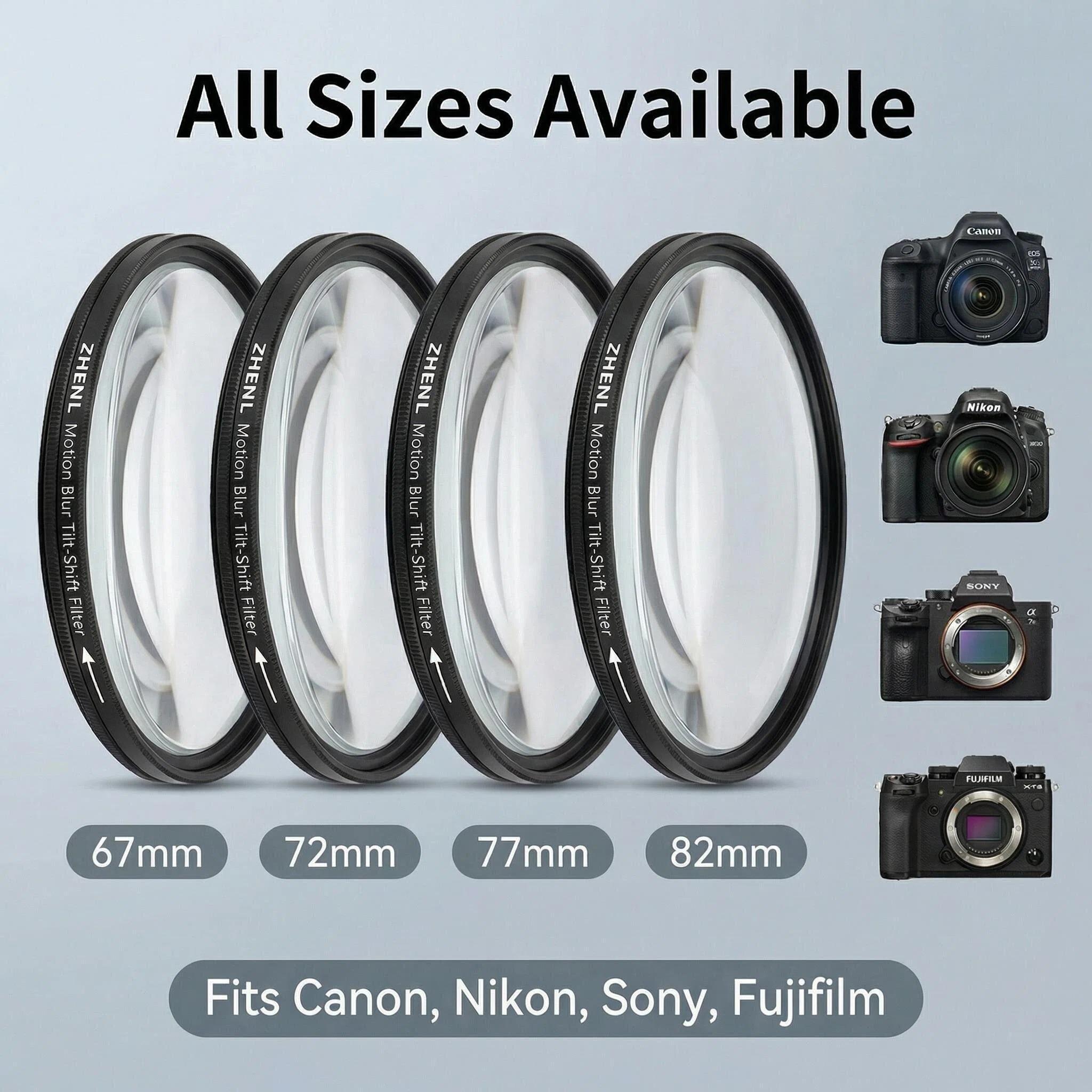 ZHENL 58-82mm Linear Prism Filter, 360° Rotating Tilt-Shift & Motion Blur Effect, Cinematic Special Effects Lens Filter for Mirrorless DSLR Portrait & Street Photography, No Post-Editing Needed